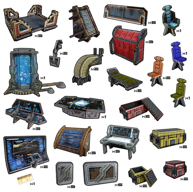 Battle Systems Sci-fi Terrain Frontier Core Set - 28-35mm RPG/Wargames / 40k Necromunda Card Scenery - Image 3